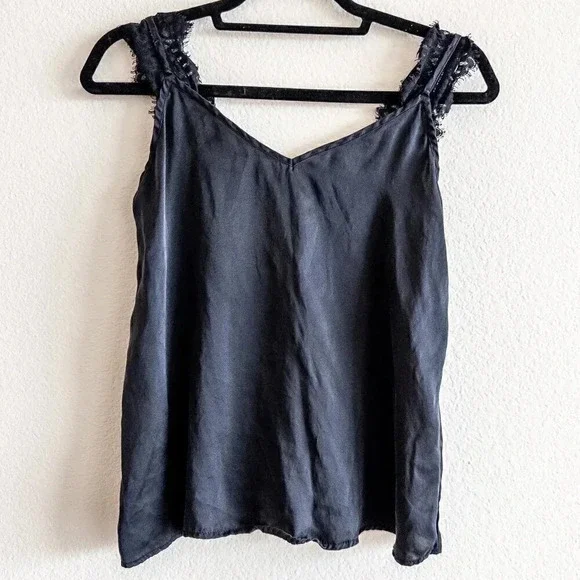 NEW Maison du Soir Grace 100% Silk Tank in Black, Size Extra Small XS - Picture 2 of 5